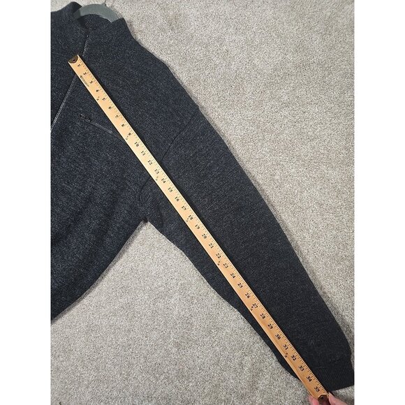 Cabela’s Wool Windshear Windstopper Lined Sweater 1/4 Zip Elbow Patches L Tall - Picture 6 of 12